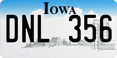 IA license plate DNL356