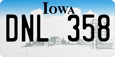 IA license plate DNL358