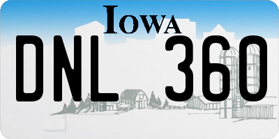 IA license plate DNL360