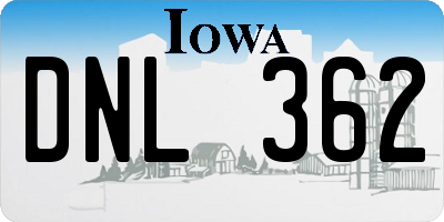IA license plate DNL362