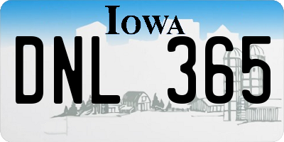 IA license plate DNL365