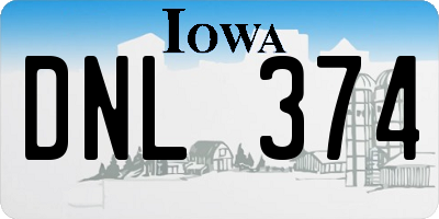 IA license plate DNL374