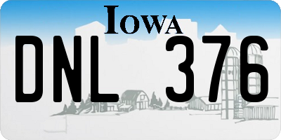 IA license plate DNL376