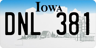 IA license plate DNL381