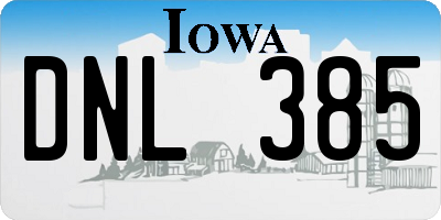 IA license plate DNL385