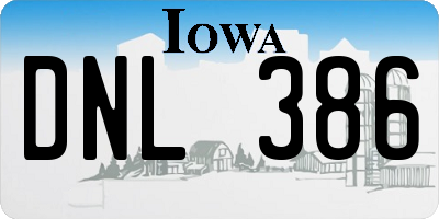 IA license plate DNL386
