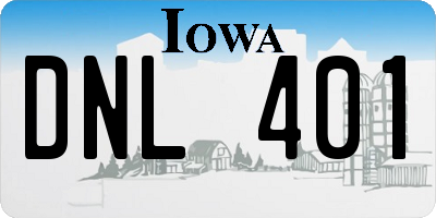 IA license plate DNL401