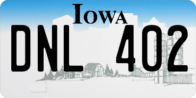 IA license plate DNL402