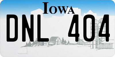 IA license plate DNL404