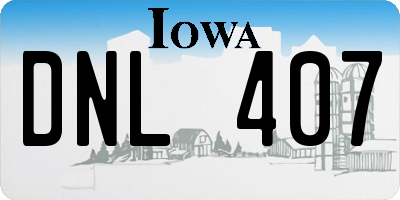IA license plate DNL407