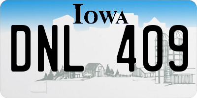 IA license plate DNL409
