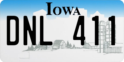 IA license plate DNL411