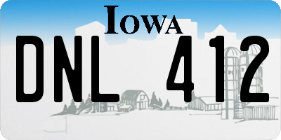 IA license plate DNL412
