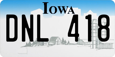 IA license plate DNL418