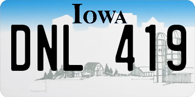 IA license plate DNL419