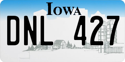 IA license plate DNL427