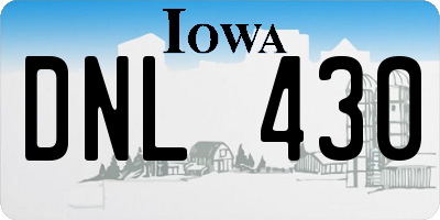 IA license plate DNL430