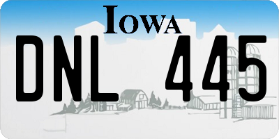 IA license plate DNL445