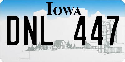 IA license plate DNL447