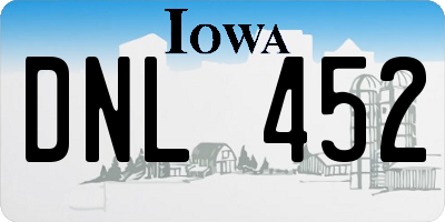 IA license plate DNL452