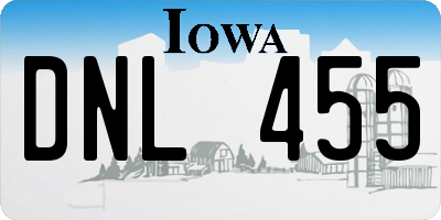 IA license plate DNL455