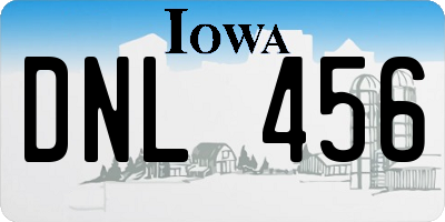 IA license plate DNL456