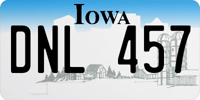 IA license plate DNL457