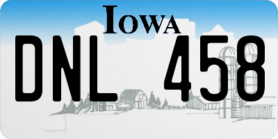 IA license plate DNL458