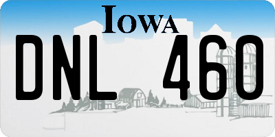IA license plate DNL460