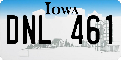 IA license plate DNL461