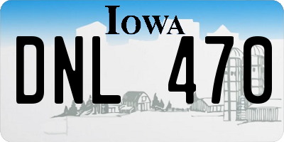IA license plate DNL470