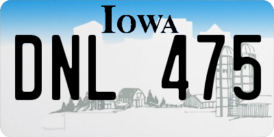 IA license plate DNL475