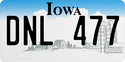 IA license plate DNL477