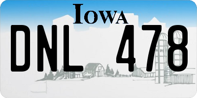 IA license plate DNL478