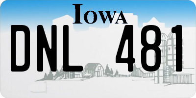 IA license plate DNL481