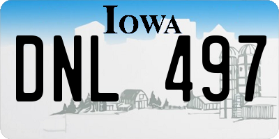 IA license plate DNL497