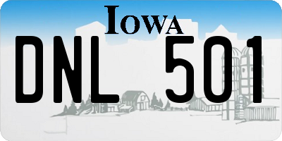 IA license plate DNL501