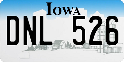 IA license plate DNL526