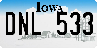 IA license plate DNL533