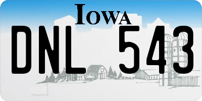 IA license plate DNL543