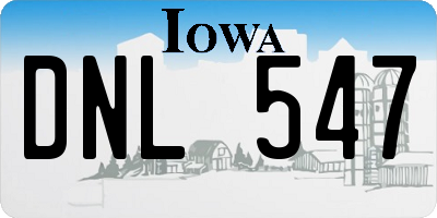 IA license plate DNL547