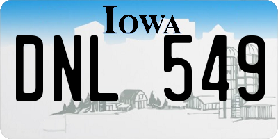 IA license plate DNL549