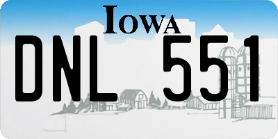 IA license plate DNL551