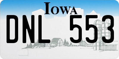 IA license plate DNL553