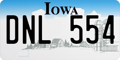 IA license plate DNL554