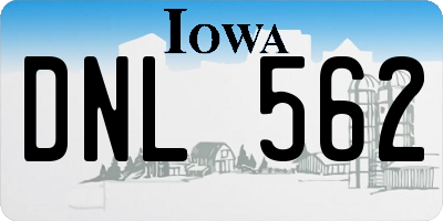 IA license plate DNL562