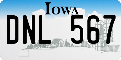IA license plate DNL567