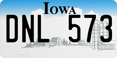 IA license plate DNL573