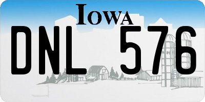 IA license plate DNL576