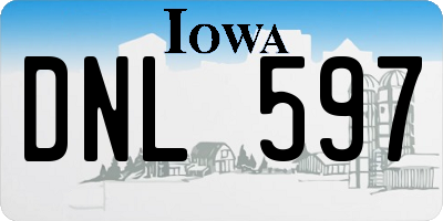 IA license plate DNL597